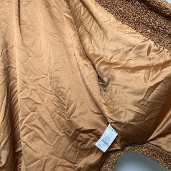 Blank NYC Women Teddy Sherpa Jacket Medium Brown Cinnamon Stick Outdoor Cozy - Picture 8 of 10